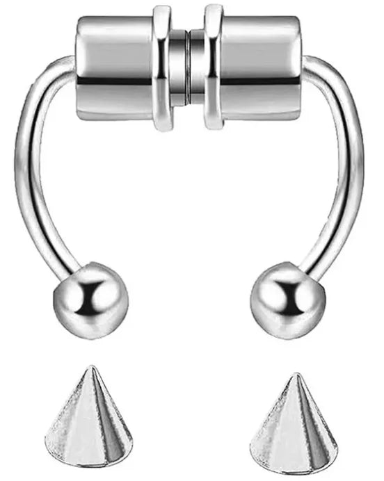 1/4pcs Unisex Magnetic stainless steel Nose Rings