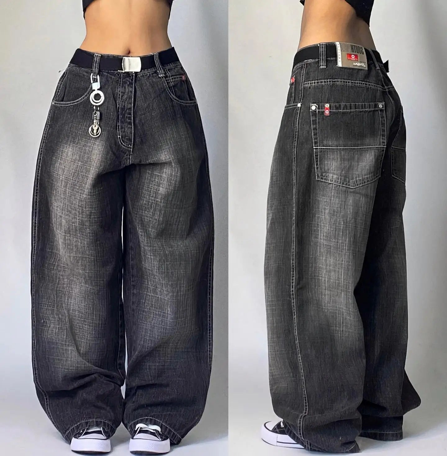 Unisex Washed Baggy Jeans