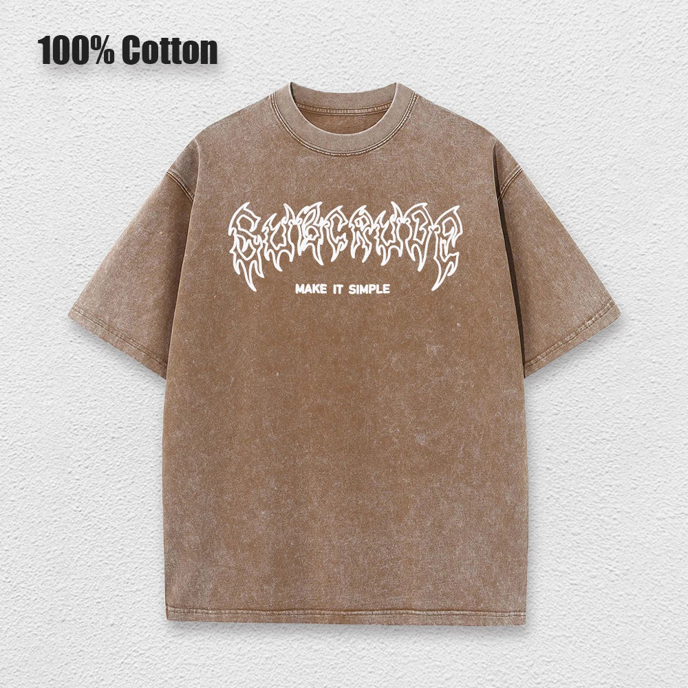 Unisex Acid Washed T Shirt