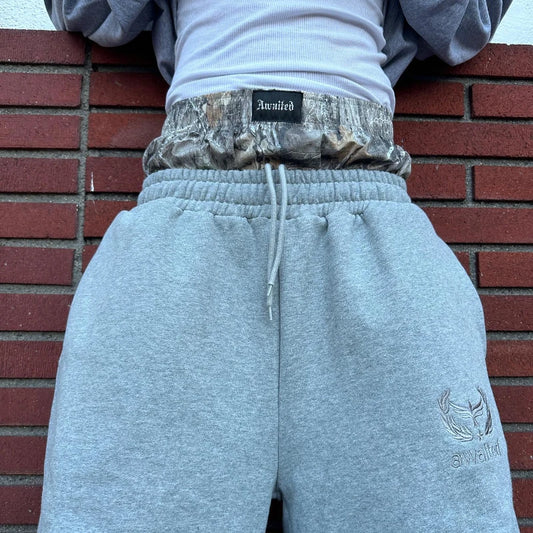 Double Waisted Embroidered Camouflage Sweatpants