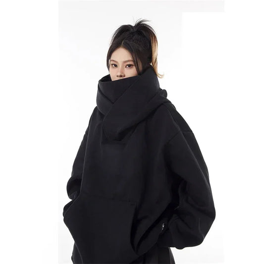 Solid Color Unisex Ninja Turtleneck Hoodies