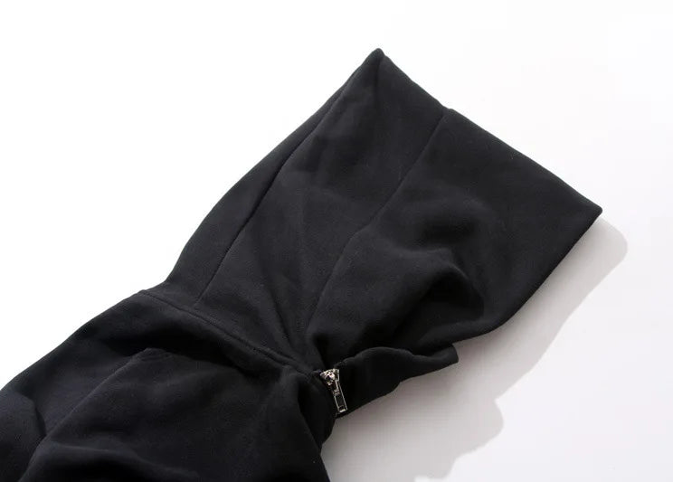 Unisex Zipper Cardigan Black Zip Up