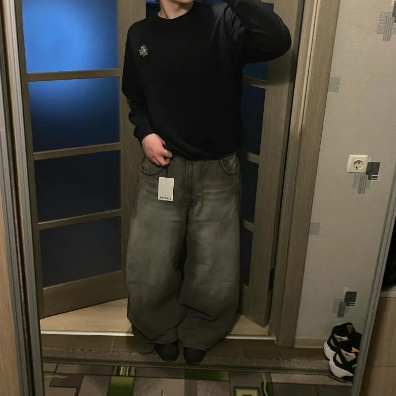 Unisex Washed Baggy Jeans