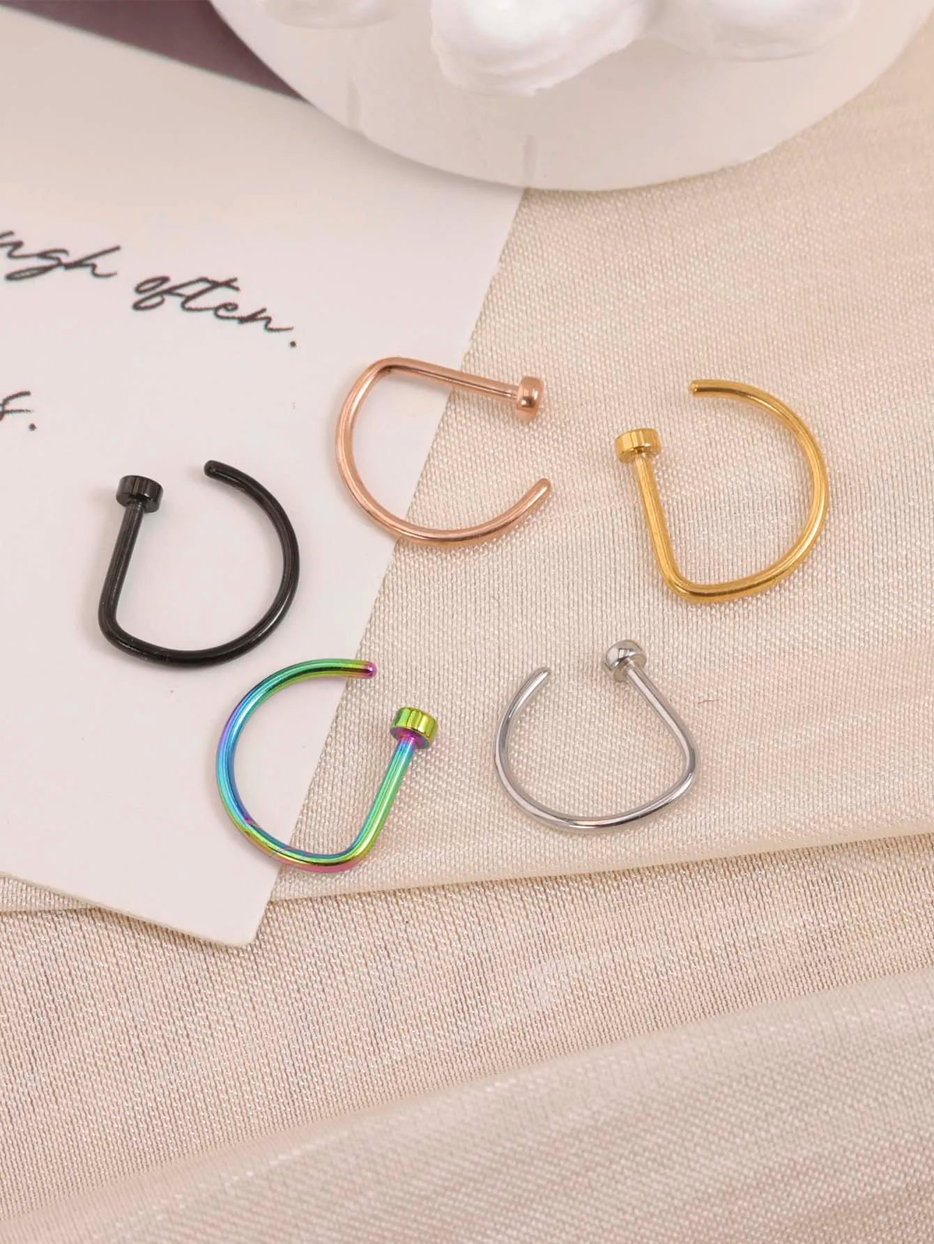 Curved Barbells Fake Nose Piercing
