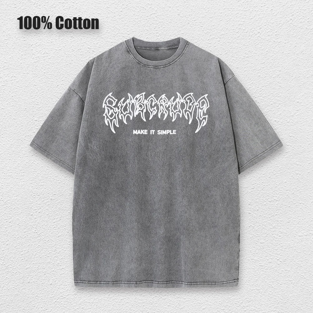 Unisex Acid Washed T Shirt