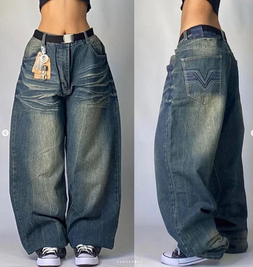 Unisex Washed Baggy Jeans