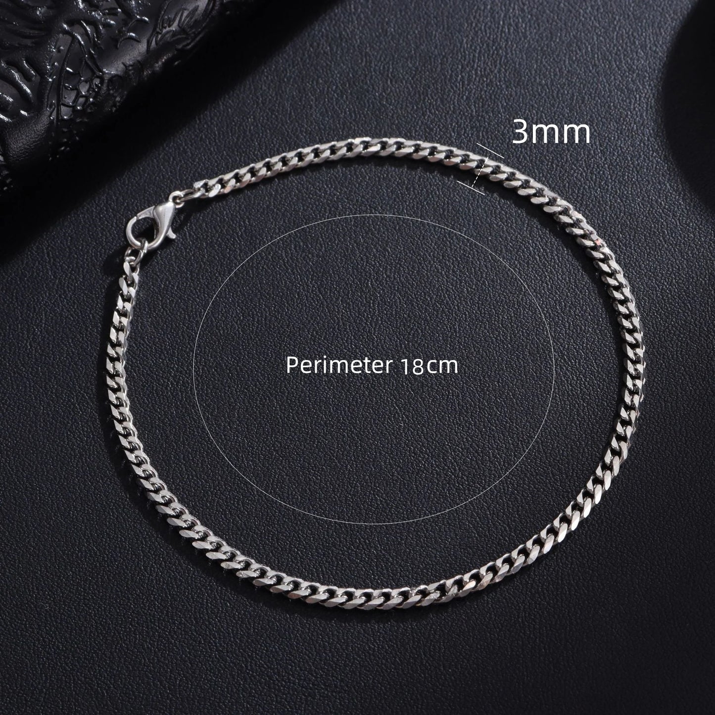 Unisex Cuban Chain Bracelet Classic Stainless Steel 3/5/7/9mm