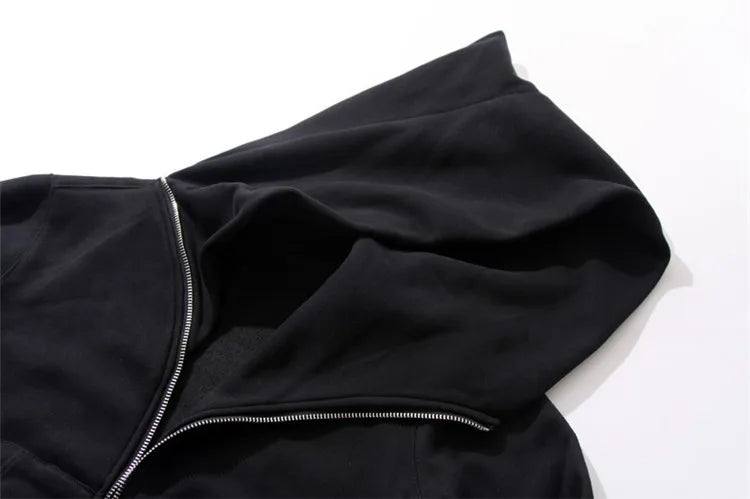 Unisex Zipper Cardigan Black Zip Up