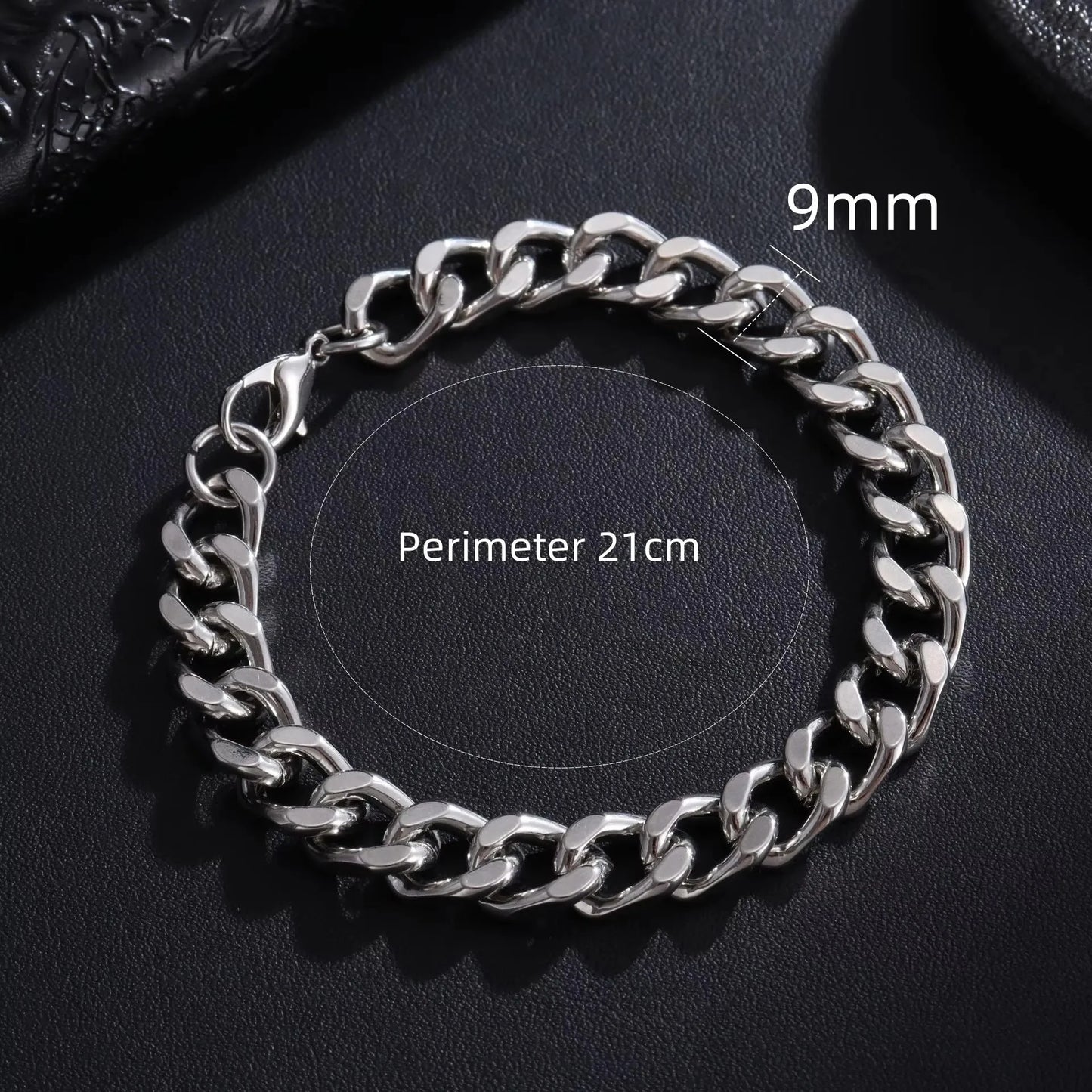 Unisex Cuban Chain Bracelet Classic Stainless Steel 3/5/7/9mm