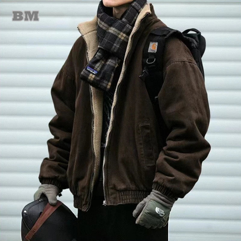 Unisex Japanese Vintage Polar Fleece Jacket