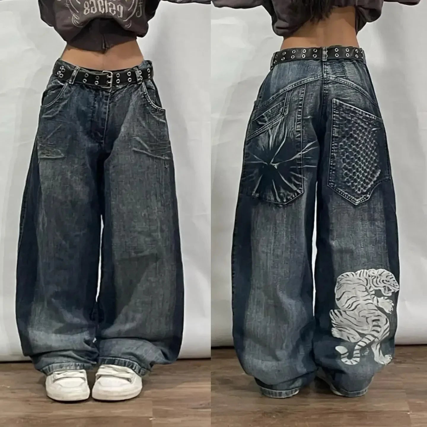 Unisex Washed Baggy Jeans