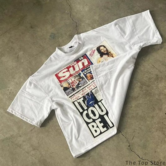 Unisex News Paper Graphic T-Shirt