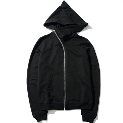 Unisex Zipper Cardigan Black Zip Up