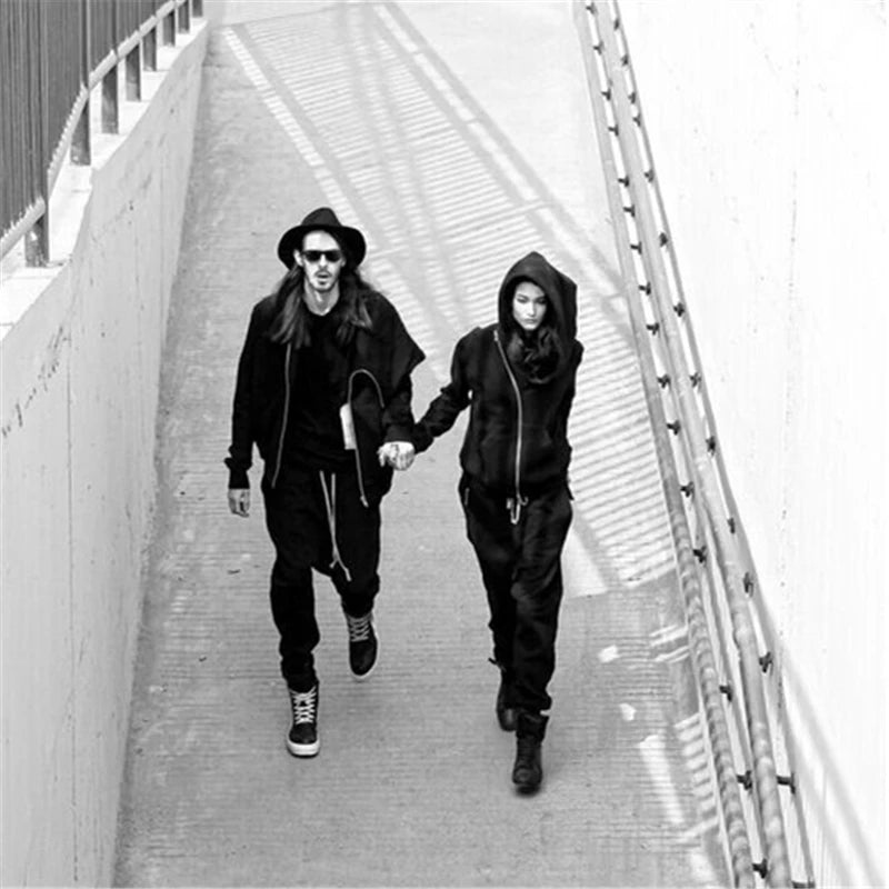 Unisex Zipper Cardigan Black Zip Up