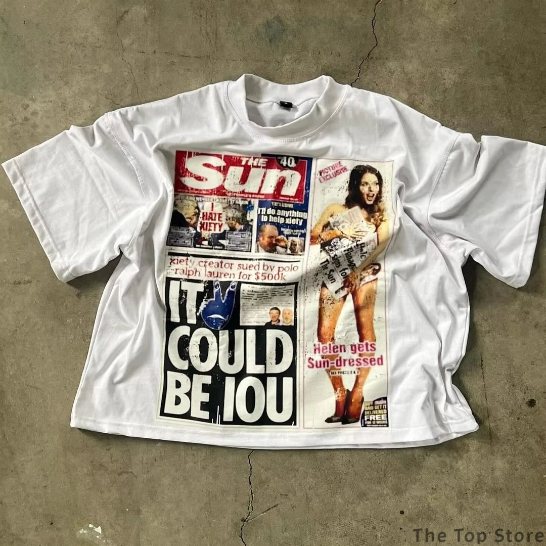 Unisex News Paper Graphic T-Shirt