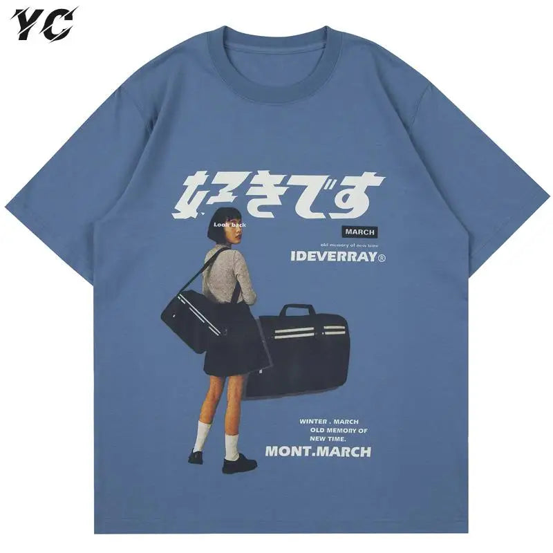 Unisex Girl Japanese Kanji Print Tshirt
