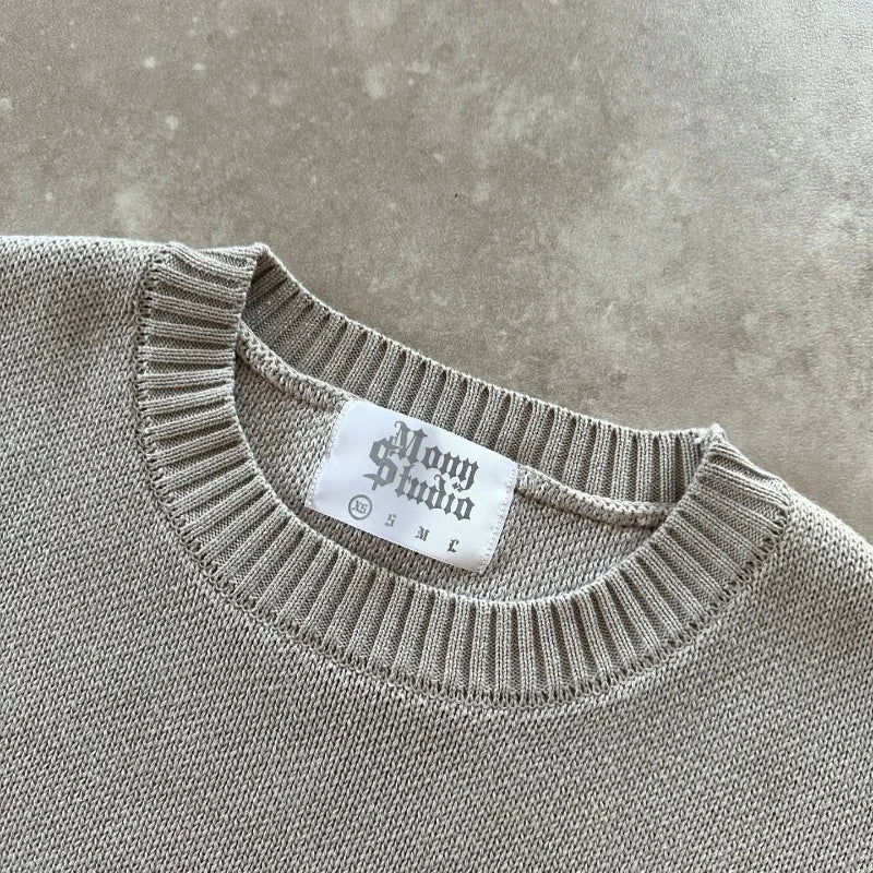 Grey Unisex Dollar Gothic Embroidery Pullover