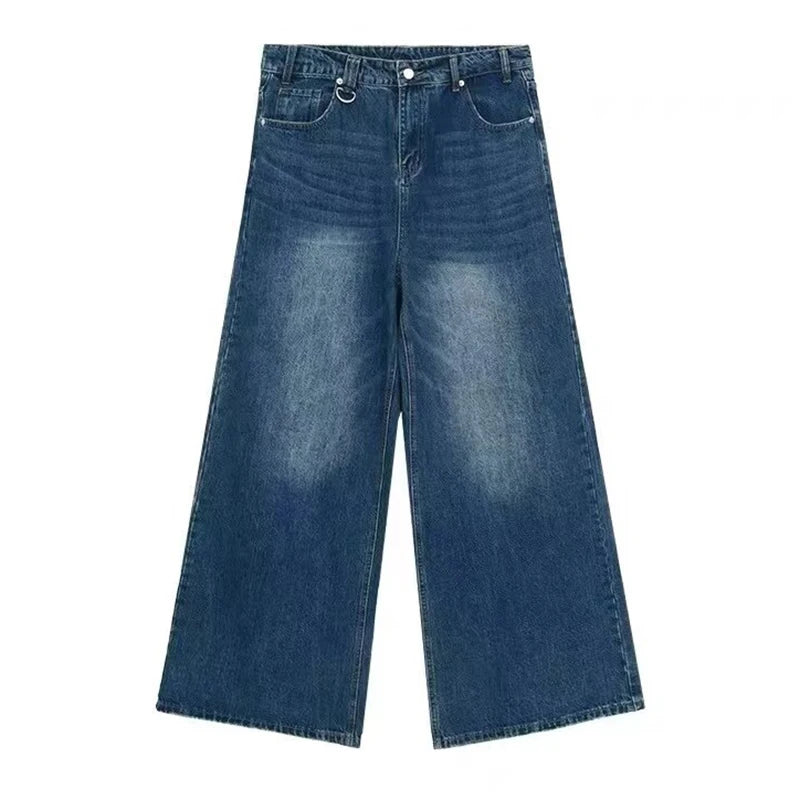 Unisex Baggy Straight Leg Denim Jeans