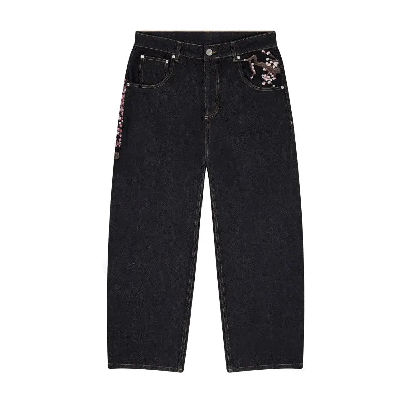 Y2K Oversized Cherry Blossom Jeans