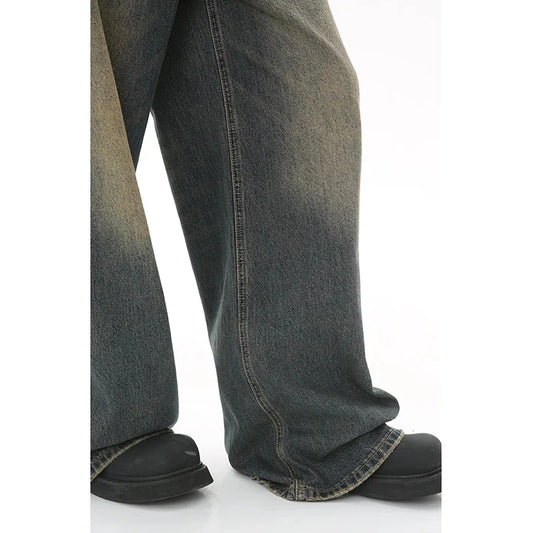Unisex Baggy Straight Leg Denim Jeans