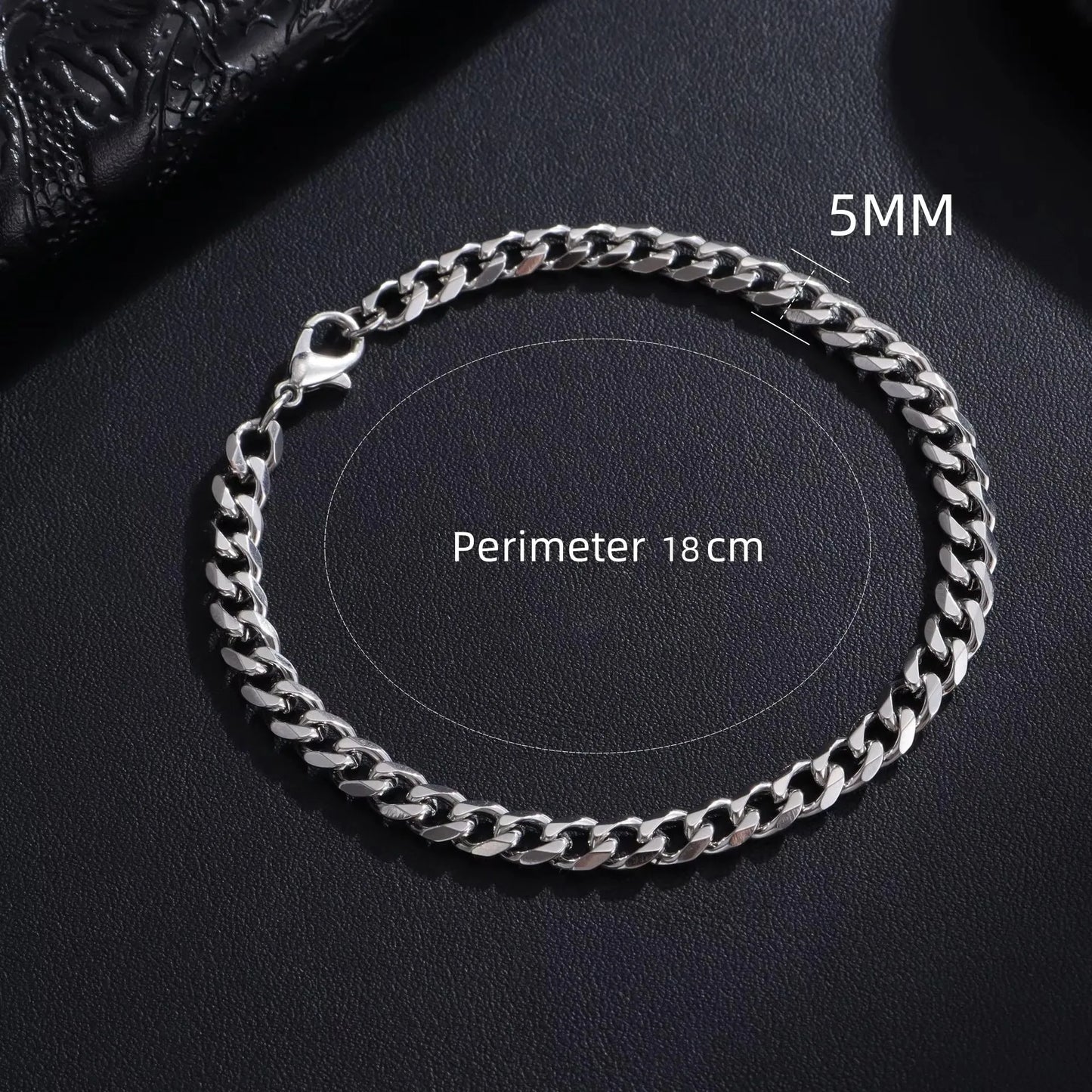 Unisex Cuban Chain Bracelet Classic Stainless Steel 3/5/7/9mm
