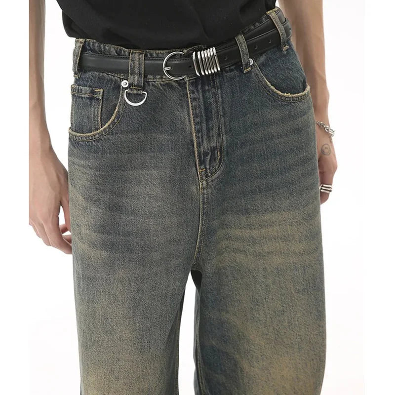 Unisex Baggy Straight Leg Denim Jeans