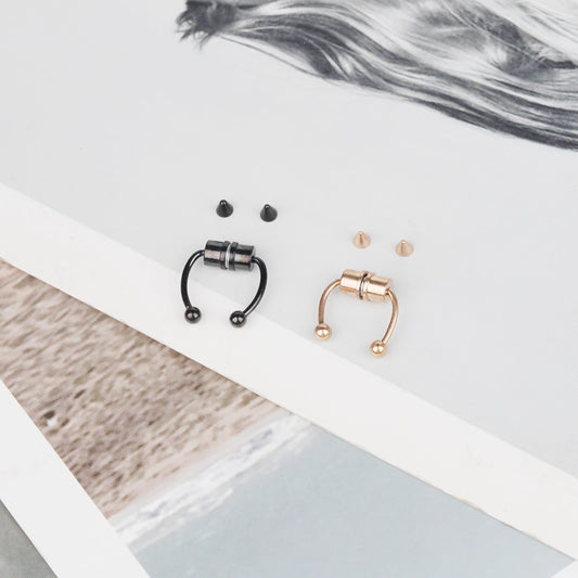 1/4pcs Unisex Magnetic stainless steel Nose Rings