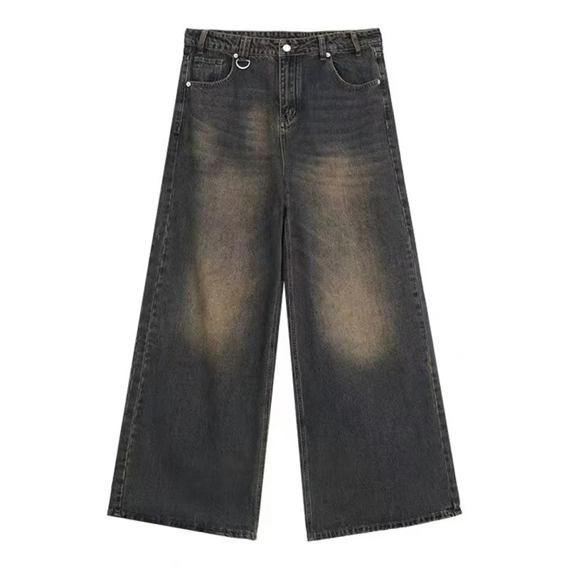 Unisex Baggy Straight Leg Denim Jeans