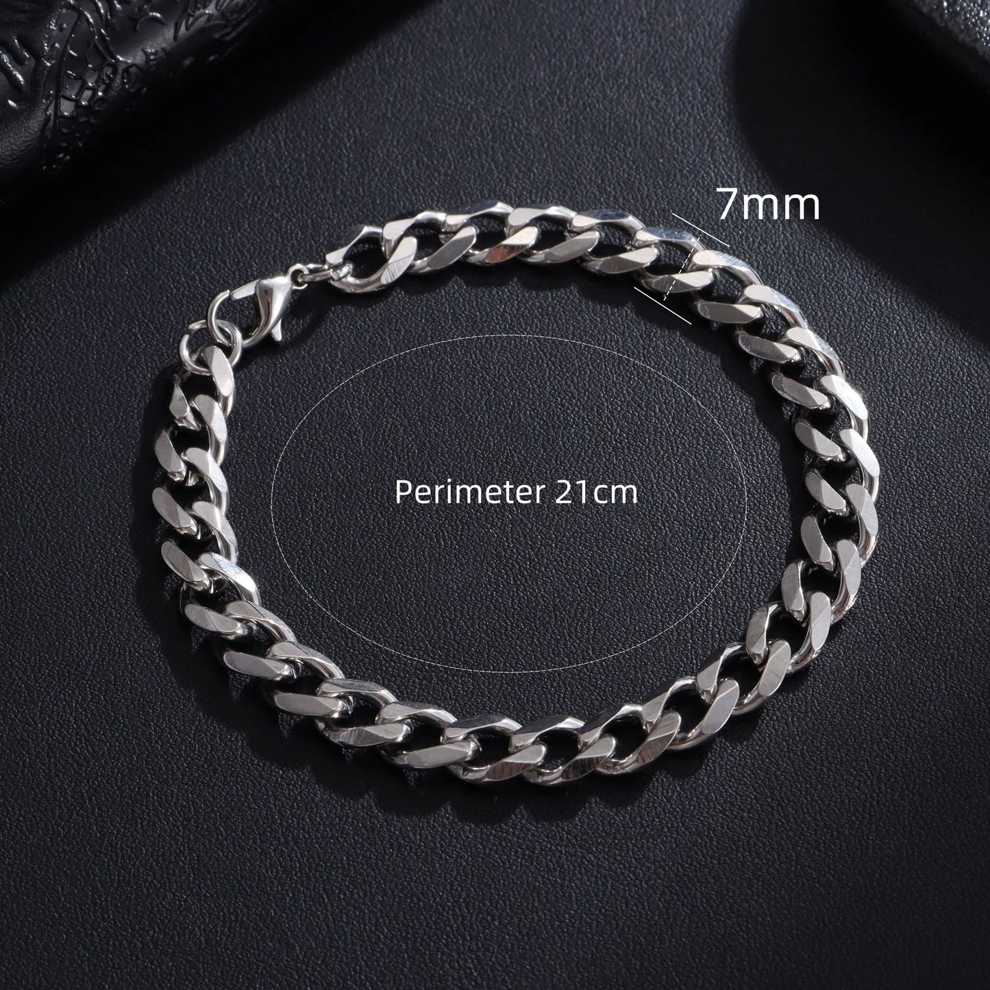 Unisex Cuban Chain Bracelet Classic Stainless Steel 3/5/7/9mm