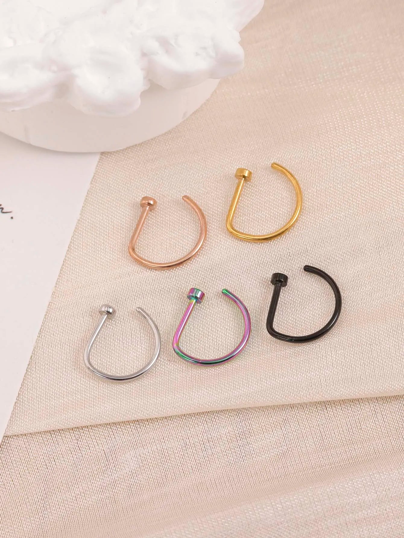 Curved Barbells Fake Nose Piercing