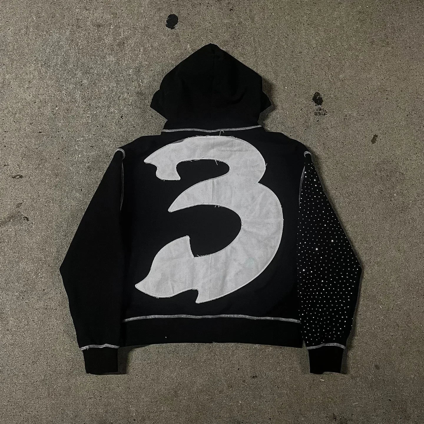 Streetwear Retro Men Embroidery Zip Up