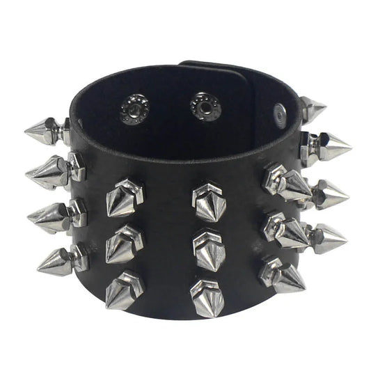 Leather Studded Punk Bracelet