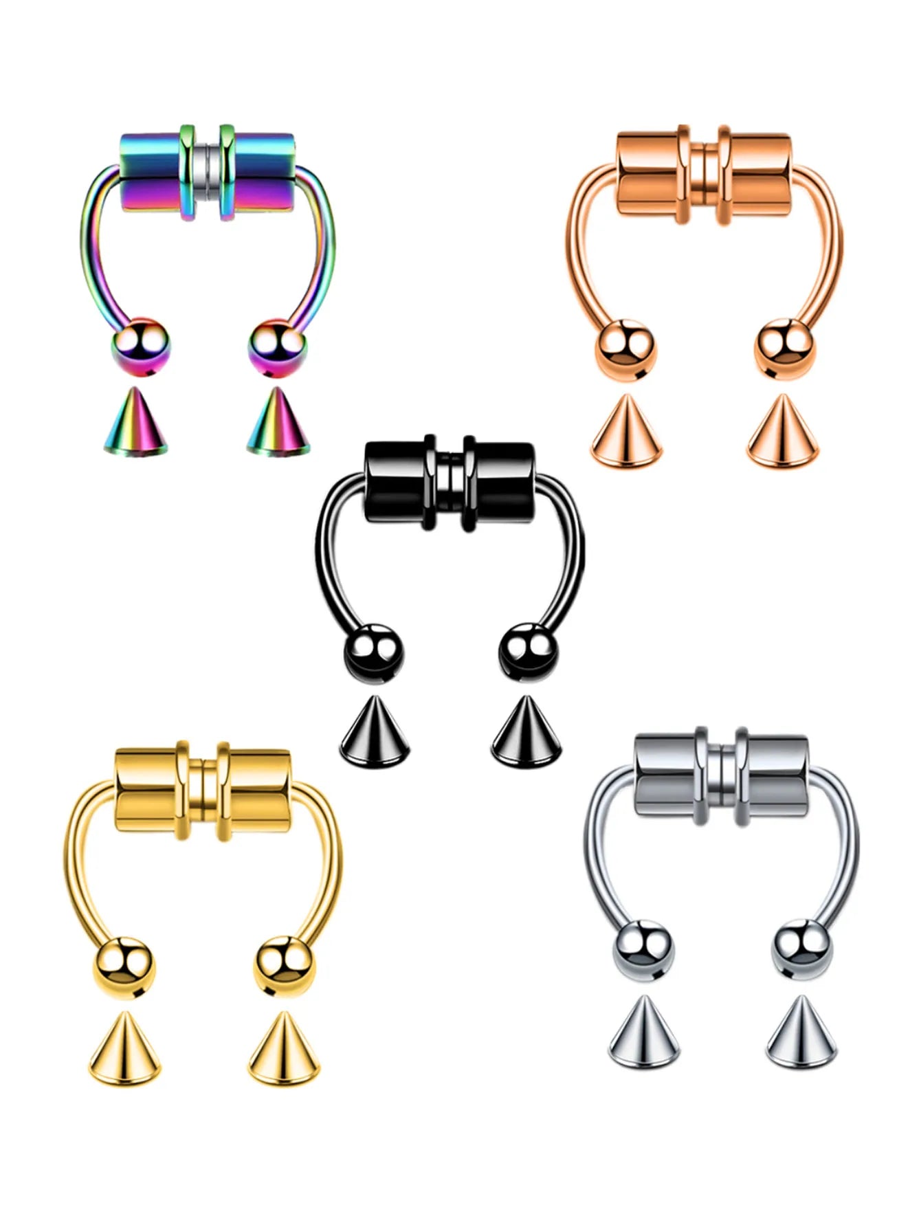 1/4pcs Unisex Magnetic stainless steel Nose Rings
