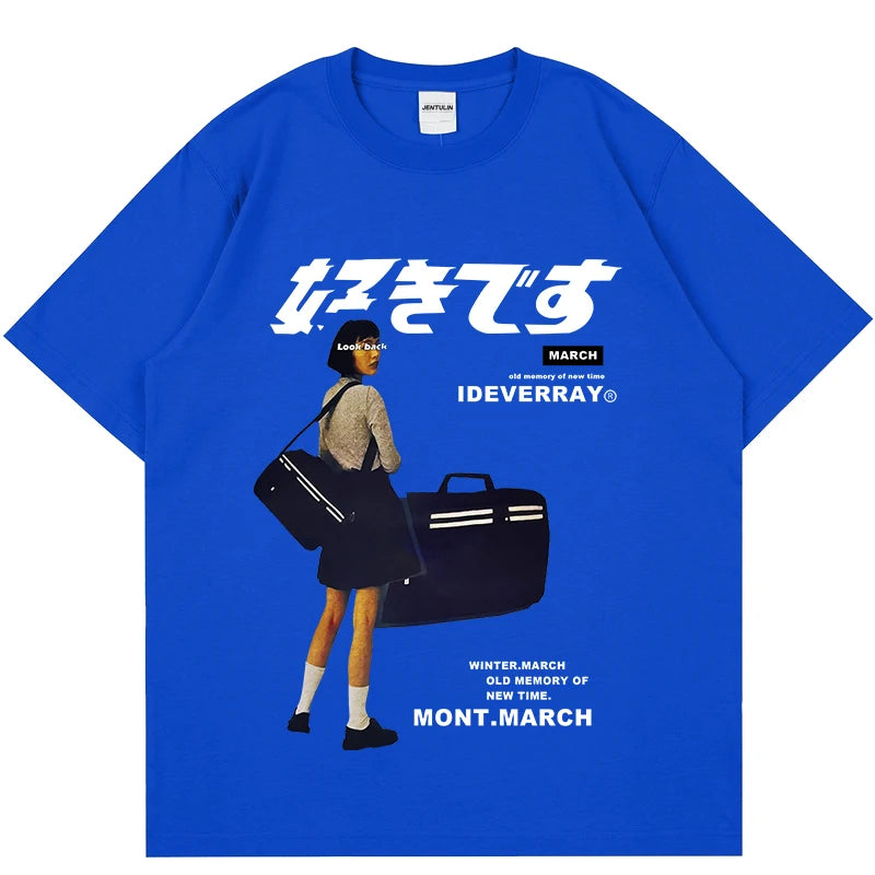 Unisex Girl Japanese Kanji Print Tshirt