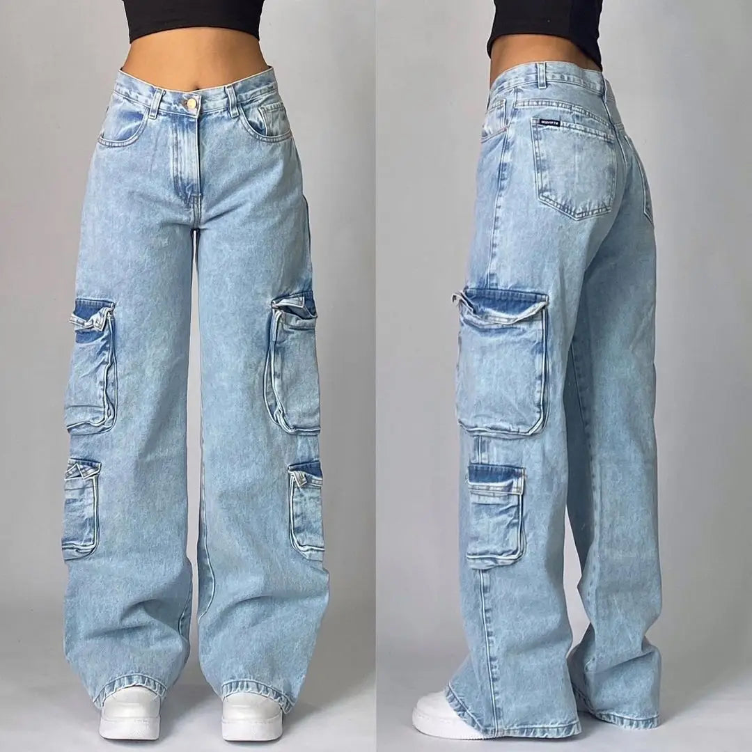 Unisex Washed Baggy Jeans
