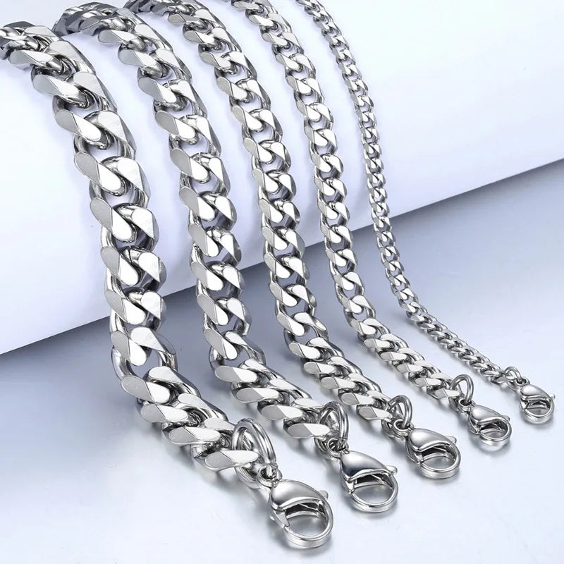 Unisex Cuban Chain Bracelet Classic Stainless Steel 3/5/7/9mm
