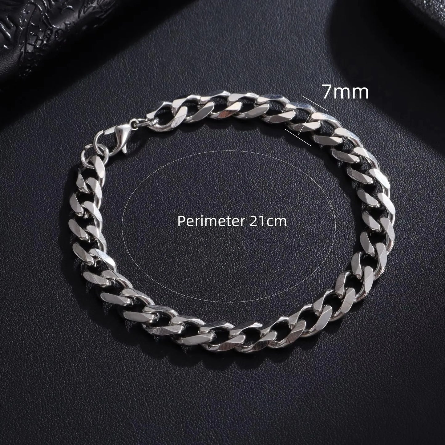 Unisex Cuban Chain Bracelet Classic Stainless Steel 3/5/7/9mm