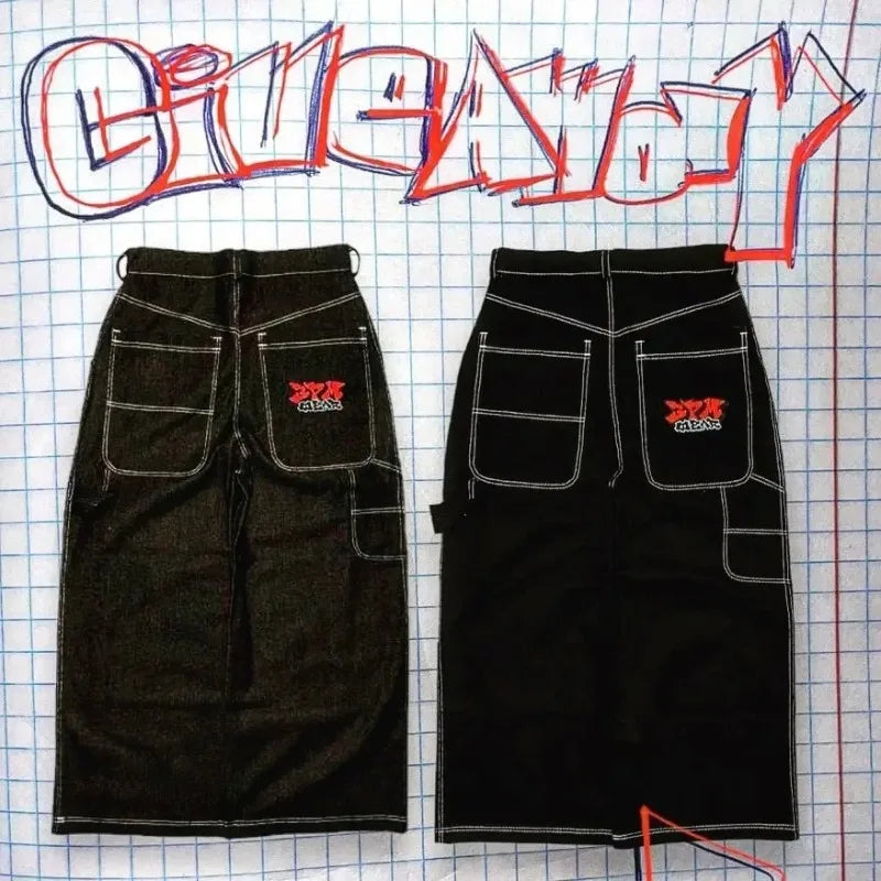 Unisex Baggy Jeans 2000s vintage Embroidered