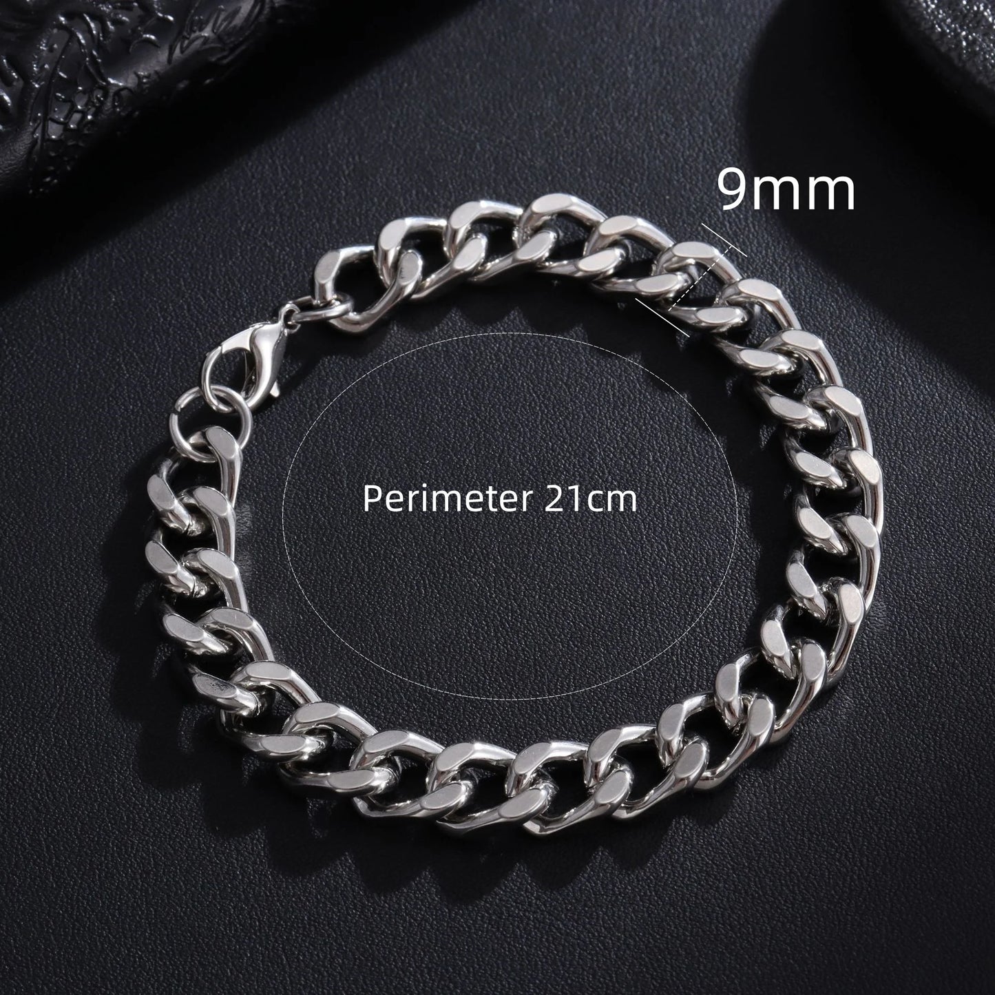 Unisex Cuban Chain Bracelet Classic Stainless Steel 3/5/7/9mm