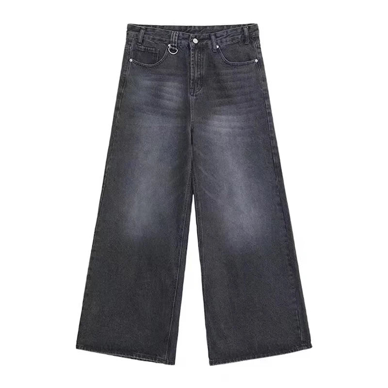 Unisex Baggy Straight Leg Denim Jeans
