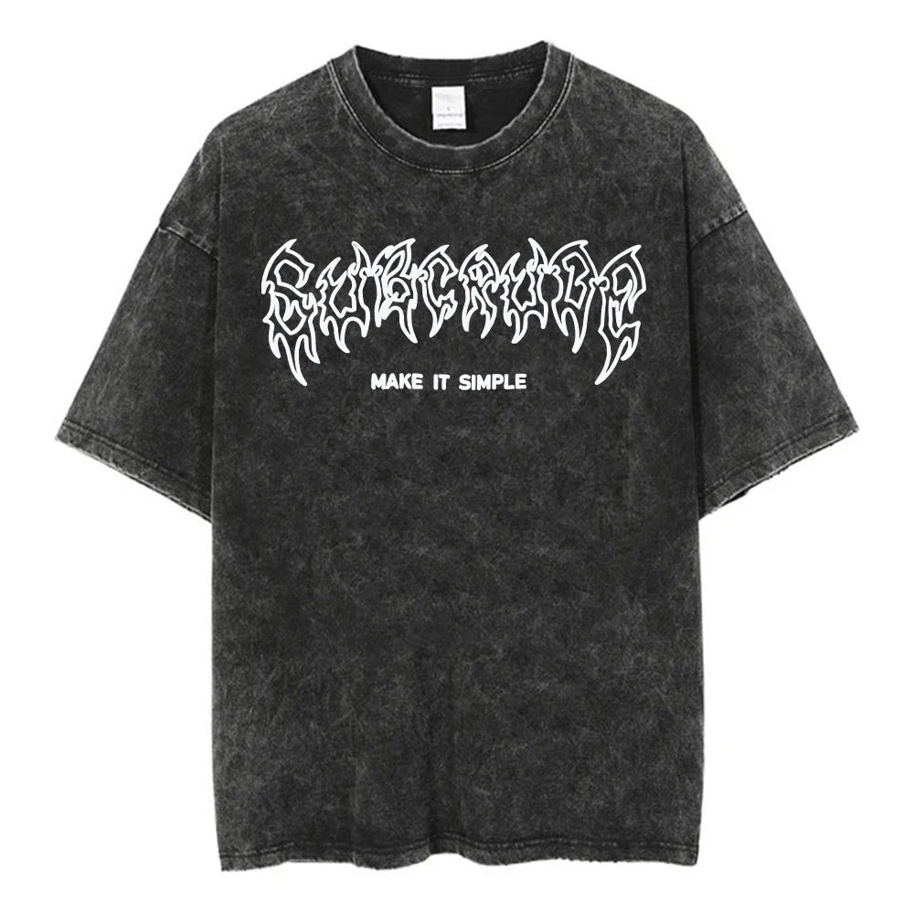 Unisex Acid Washed T Shirt