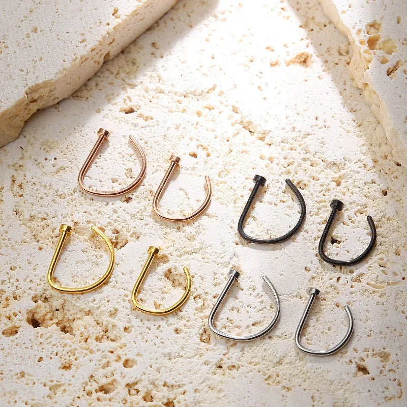 Curved Barbells Fake Nose Piercing