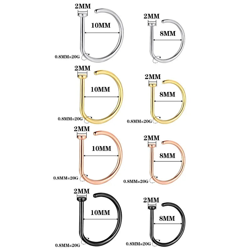 Curved Barbells Fake Nose Piercing