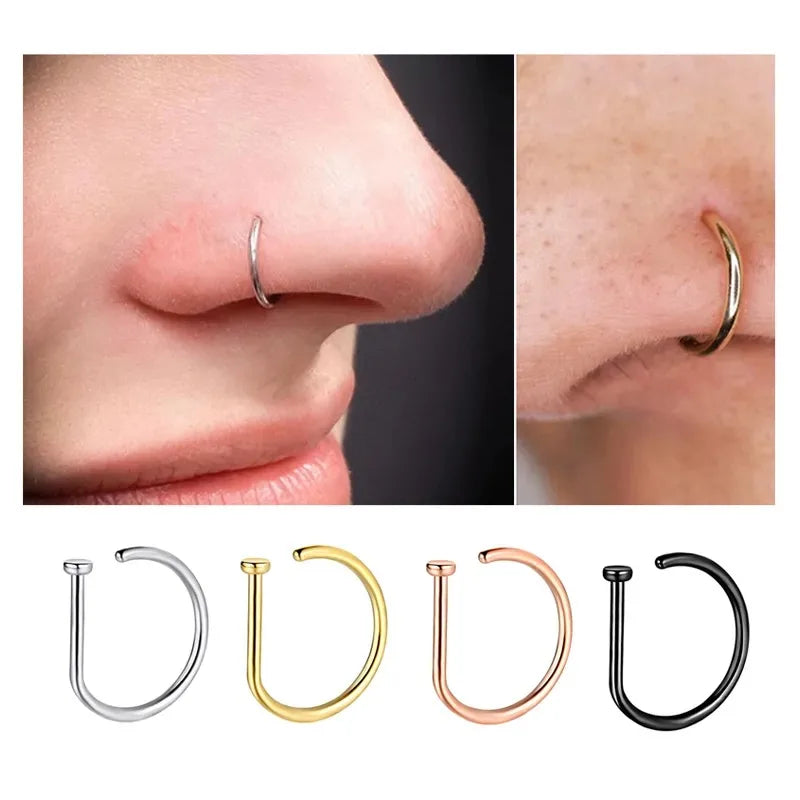 Curved Barbells Fake Nose Piercing